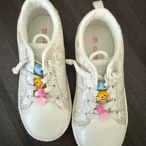 Carter's White Sneakers with Playful Design toddler girl size 10